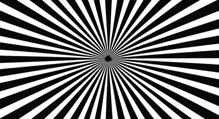 Black and white radial lines emanating from a central point creating an optical illusion effect design