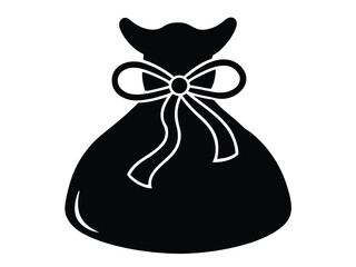 santa gift sack vector icon