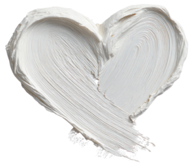 White heart-shaped smear