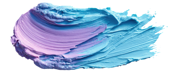 Abstract paint stroke in vibrant blue and purple hues