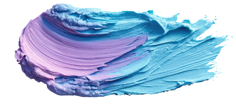 Abstract paint stroke in vibrant blue and purple hues