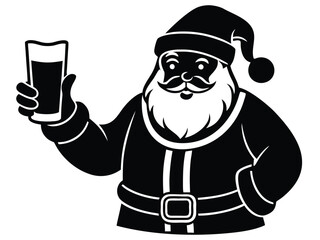 santa milk glass vector icon