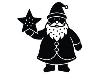 santa snowy cookie star vector icon