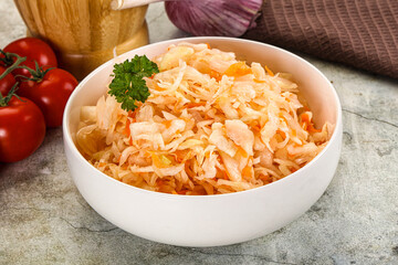 Homemade Fermented pickled cabbage sauerkraut