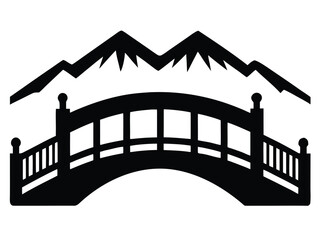 snow covered bridge vector icon