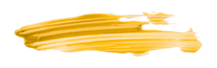yellow watercolor brush isolated on transparent background