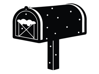 snow covered mailbox vector icon