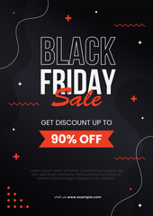 Black friday sale promotion poster for social media, mobile apps, web or internet advertisement. Super sale special offer template.	