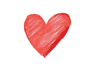 Fototapeta premium Red heart drawn with chalk on black background drawing symbol
