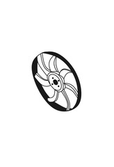 Engine Cooling Fan Cooling fan thin line icon, car service concept