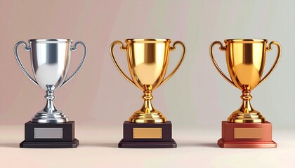 Fototapeta premium A shiny golden champion cup, an isolated symbol of first place and success