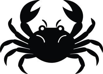 Crab Black Silhouette Vector Illustration, Crab Silhouette Vector EPS Cut File.