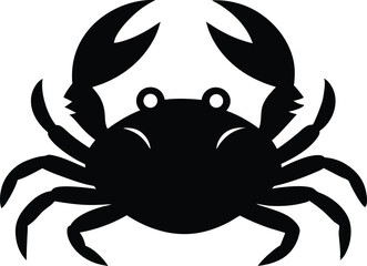 Crab Black Silhouette Vector Illustration, Crab Silhouette Vector EPS Cut File.