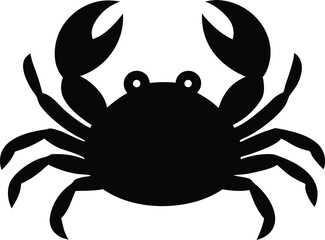 Crab Black Silhouette Vector Illustration, Crab Silhouette Vector EPS Cut File.