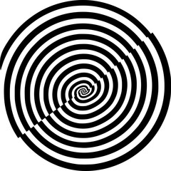 Obraz premium Mesmerizing Spiral: An intricate black and white spiral design, its concentric patterns create an optical illusion of depth and motion, captivating the viewer. 