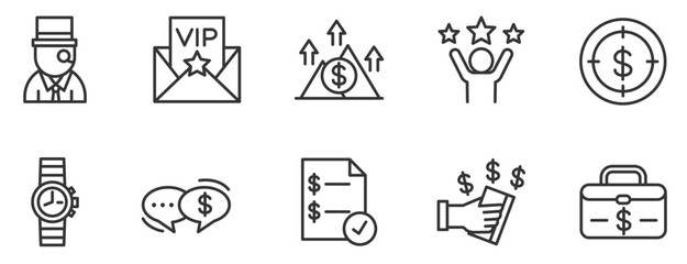 Rich icons set illustration. vector .editable