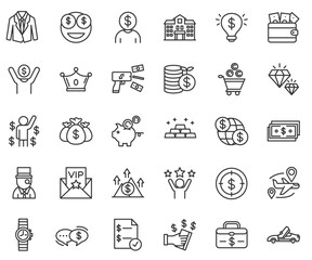 Rich icons set illustration. vector .editable