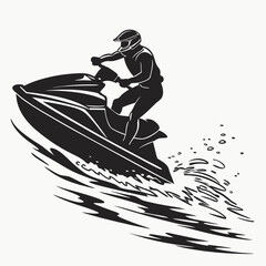 silhouette of a man riding a scooter