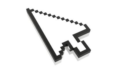 cursor arrow against a clean white background, representing computer interaction and digital navigation
