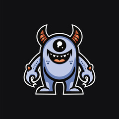 Naklejka premium One eye monster design vector art illustration