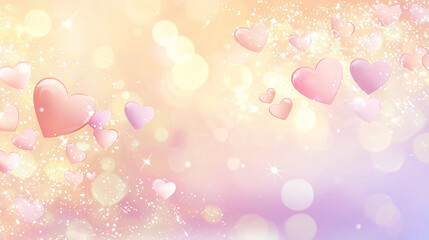 光の中に舞う3Dハート