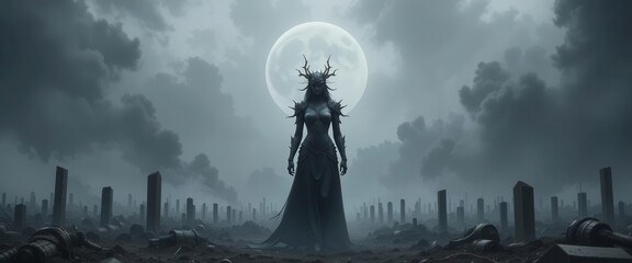 Shadowed Strength  Silently She Presides Over A Battlefield Forlorn