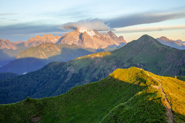 Green and Rocky Peaks in the Dolomites