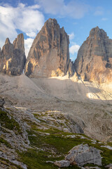 Tre Cime di Lavaredo in the Shadow of the Clouds