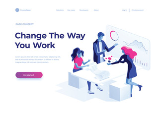 business people team work A poster with the text 