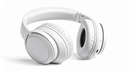 white headphone on the white 