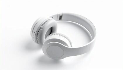 Naklejka premium white headphone on the white 