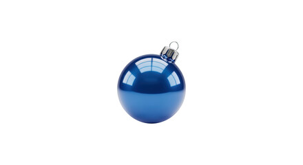 A Shiny Blue Christmas Tree Ornament Isolated on Black Background