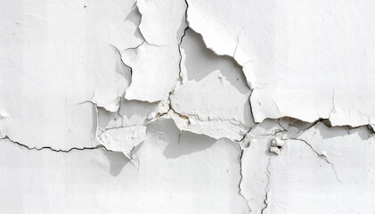 White Wall With Deep Cracks Texture