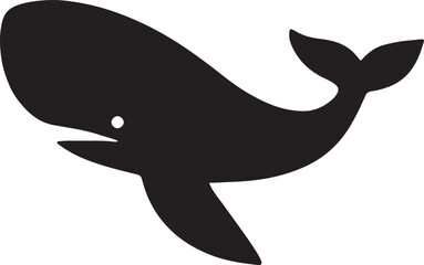Majestic whale silhouette vector, ideal for ocean, marine life, wildlife, and nature designs.