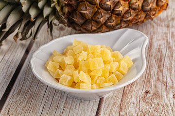 Dry yellow sweet pineapple candy