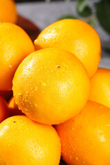 Fresh Navel Oranges Close-Up - Vibrant Citrus Fruit Background