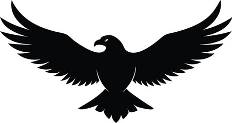 Andean Condor in Flight. Powerful Black Silhouette Vector Illustration.