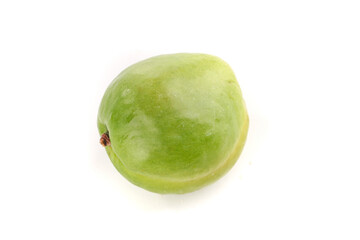 Fresh Green Xinjiang Pear Isolated on White Background - Large Organic Stone Fruit