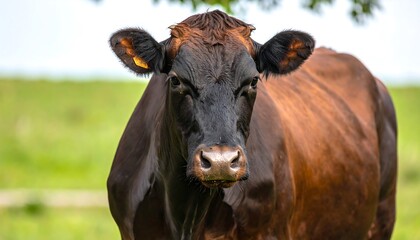 Close-up of a brown cow