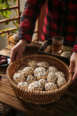 Fresh Shiitake Mushrooms in Wicker Basket - Agricultural Products with Medicinal Properties for Healthy Cooking