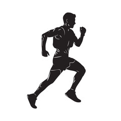 Trail Running Man Silhouette – Outdoor Adventure Athlete