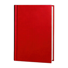 blank red covered book isolated on white or transparent.