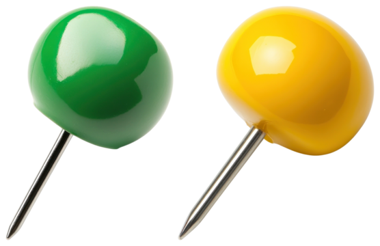 PNG Colorful push pins for organization, element set on transparent background