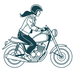 Woman Riding Bike Illustration – Sporty Female Character, Active Lifestyle Vector, Modern Fitness Art