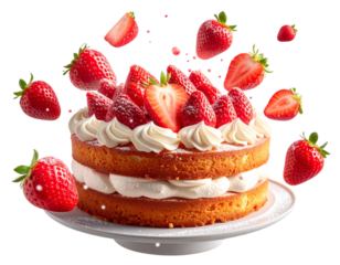 Fantasy Strawberry Cake with Magical Sparkle