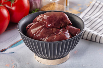 Raw chicken liver for cooking