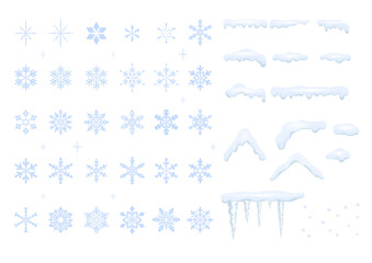 雪の結晶とつらら