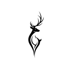Elegant deer silhouette with flowing lines perfect for logos or branding projects, original vector