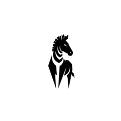 Striking zebra logo design with a modern, minimalist aesthetic for branding and creative projects
