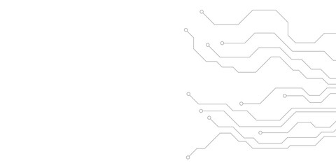 Fototapeta premium Minimalist circuit board background with light gray digital lines, abstract technology pattern on white, high-tech electronic motherboard texture for corporate web design and presentation